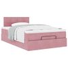 vidaXL Ottoman-Bett mit Matratze Rosa 120x190 cm Samt