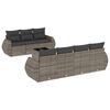 vidaXL 8-teiliges Gartensofa-Set mit Kissen, grau, Polyrattan