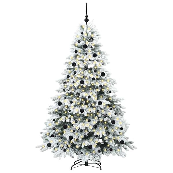 vidaXL K&uuml;nstlicher Weihnachtsbaum mit 300 LEDs Wei&szlig; 210 cm PE und PVC