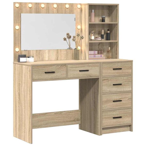 vidaXL Schminktisch mit Regal Braun 78,5 x 41 x 135 cm Holzwerkstoff