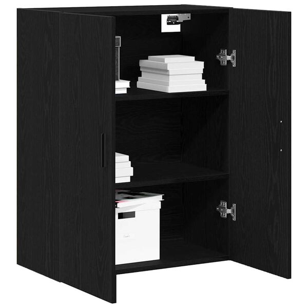 vidaXL Wandmontierter Schrank Schwarz Eichen-Optik 69,5 x 34 x 90 cm