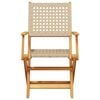 vidaXL 3-tlg. Bistro-Set Beige Poly Rattan und Massivholz