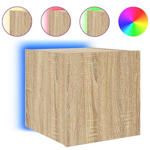 vidaXL TV-Wandschrank mit LED-Leuchten Sonoma-Eiche 30,5x35x30 cm