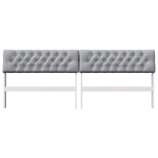 vidaXL Gepolstertes Kopfteil Hellgrau 200 cm Massives Kiefernholz