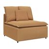 vidaXL Modulares Sofa mit Kissen Stoff in Lammwolloptik Beige