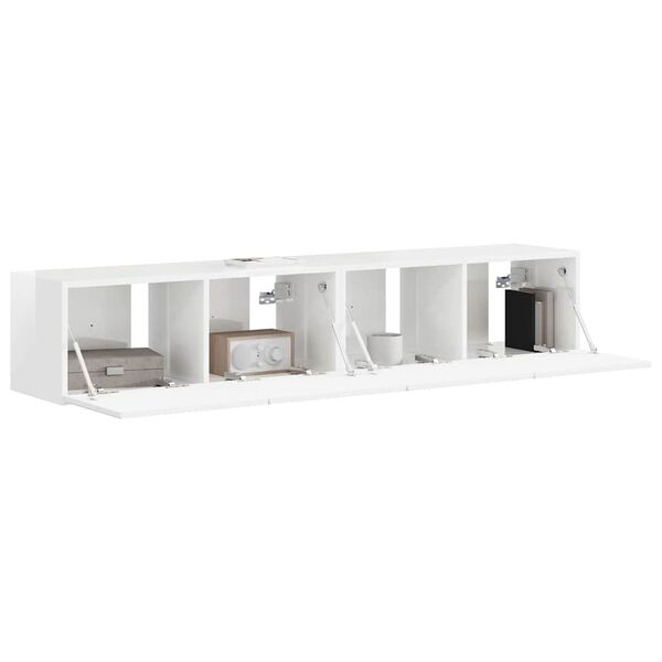 vidaXL TV-Wandschrank 2 pcs Gl&auml;nzend Wei&szlig; 78,5 x 31 x 29,5 cm
