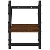 vidaXL Wandregale mit Stangen 2 Stk. Braun Eichen-Optik 20x25x30 cm