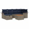 vidaXL Gartensofa-set 7 stk. Grau Poly Rattan