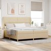 vidaXL Boxspringbett mit Matratze Dunkelgrau 90x190 cm Creme Stoff