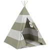 vidaXL Kindertent Grau und Wei&szlig; 120 x 120 x 150 cm Massivholz Kiefer