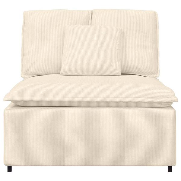 vidaXL Modulares Sofa Mittelmodul mit Kissen Creme 100 cm