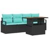 vidaXL Garten-Sofa-Set mit Kissen 5 pcs Schwarz und blau