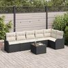 vidaXL Garten-Sofa-Set mit Kissen mit Speicher 7 pcs Braun Poly Rattan