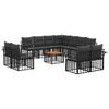 vidaXL Outdoor-Sofagarnitur 12 pcs Schwarz und Dunkelgrau Polyester