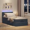 vidaXL Ottoman-Bett mit Matratze & LEDs Dunkelgrau 90x200 cm Samt