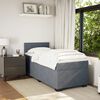 vidaXL Boxspringbett mit Matratze Dunkelgrau 80x200 cm Samt