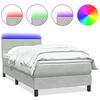 vidaXL Boxspringbett mit Matratze & LED Hellgrau 80x210 cm Samt