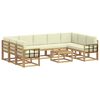 vidaXL Outdoor-Sofagarnitur 10 stk. Wei&szlig; und Creme Polyester
