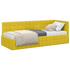 vidaXL Eckbettgestell Gelb 80 x 200 cm Samt