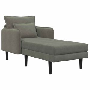 vidaXL Gro&szlig;e Chaiselongue Hellgrau Cordstoff