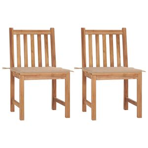 vidaXL Gartenst&uuml;hle 2 Stk. mit Kissen Massivholz Teak