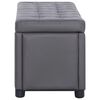 vidaXL Ottoman mit Stauraum 87,5 cm Grau Kunstleder
