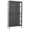 vidaXL Vitrine Anthrazit 90x40x180 cm Stahl und Geh&auml;rtetes Glas
