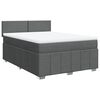 vidaXL Boxspringbett mit Matratze Dunkelgrau 140x200 cm Stoff