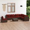 vidaXL 8-tlg. Garten-Lounge-Set mit Kissen Poly Rattan Braun