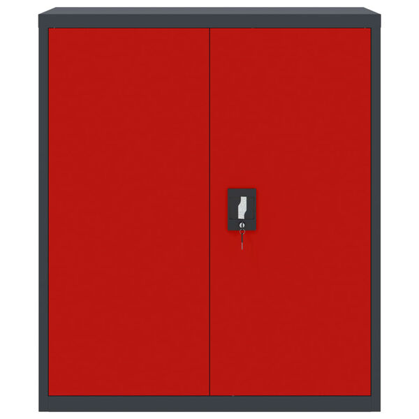 vidaXL Aktenschrank Anthrazit und Rot 90x40x105 cm Stahl