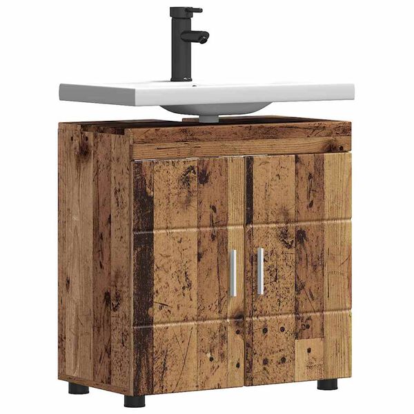 vidaXL Badezimmerschrank-Set TULUM Altholz 60 x 34 x 63 cm