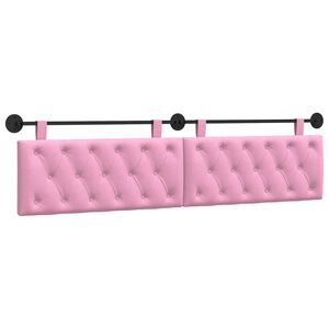 vidaXL H&auml;ngevorderseite Wandmontiert Rosa 210 x 55 x 7 cm Stoff