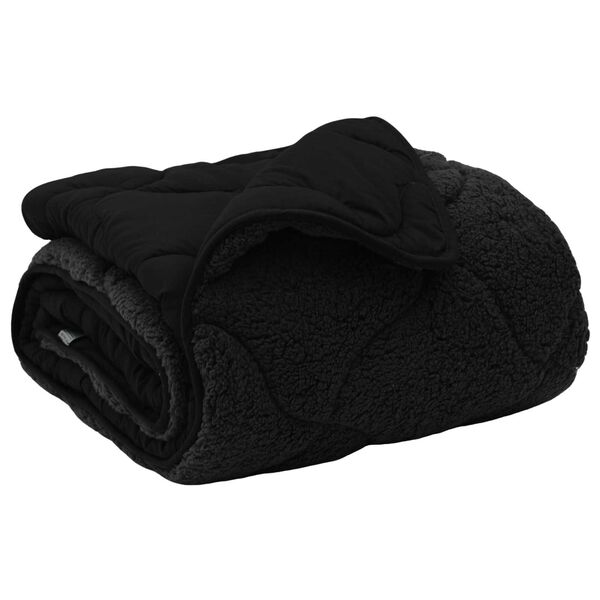 vidaXL Ganzjahresbettdecke Gepolstert Schwarz 240 x 260 cm