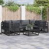 vidaXL Gartensofa-set mit Kissen 6 pcs Schwarz Aluminium