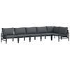 vidaXL Gartensofa-set 6 stk. Schwarz Stahl