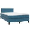 vidaXL Boxspringbett mit Matratze Dunkelblau 120x210 cm Samt