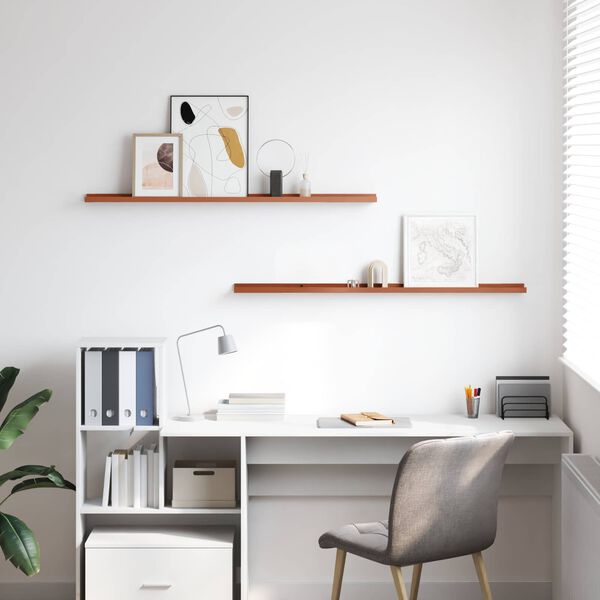 vidaXL Wandregal mit Regal 2 pcs Rot 115 x 9 x 3 cm Holzwerkstoff