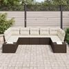 vidaXL Gartensofa-set mit Kissen 9 pcs Braun und Creme Polyrattan