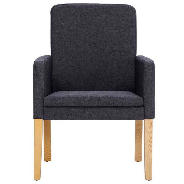 vidaXL Esszimmerst&uuml;hle 2 Stk. Dunkelgrau Stoff