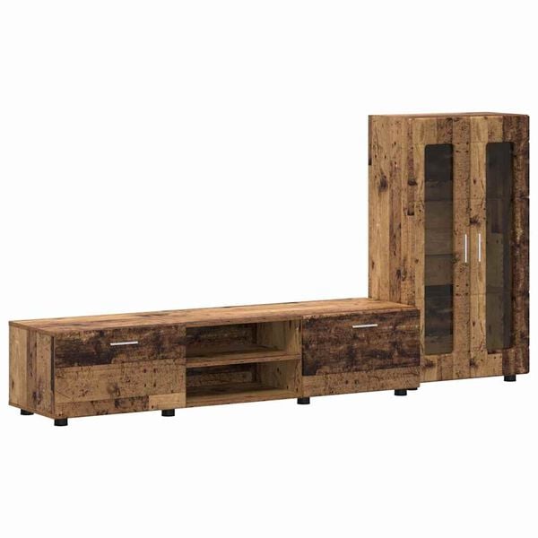 vidaXL TV-Schrankset mit Schubladen FLORIN Altholz Holzwerkstoff
