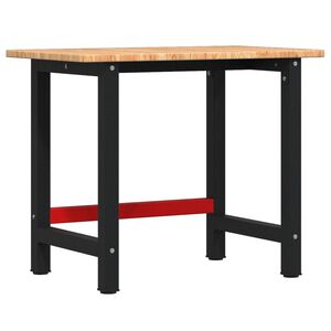 vidaXL Werkbank Hellbraun 100x60x81,5 cm Massivholz Eiche Rechteckig