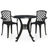 vidaXL 3-tlg. Bistro-Set Aluminiumguss Schwarz