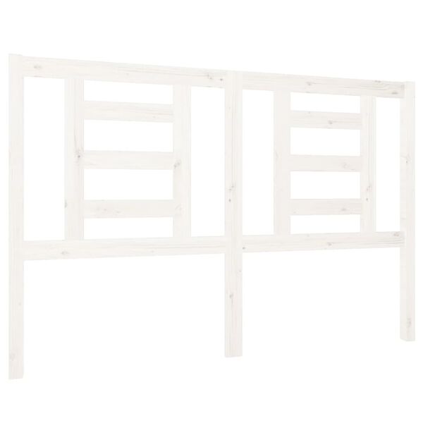 vidaXL Kopfteil Wei&szlig; 126x4x100 cm Massivholz Kiefer