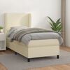 vidaXL Boxspringbett mit Matratze Creme 80x200 cm Kunstleder