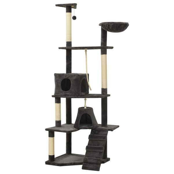 vidaXL Kratzbaum mit Sisal-Kratzs&auml;ulen Dunkelgrau 191 cm