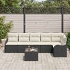 vidaXL Garten-Sofa-Set mit Kissen mit Speicher 7 pcs Braun Poly Rattan