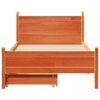 vidaXL Massivholzbett ohne Matratze Wachsbraun 90x200 Kiefernholz