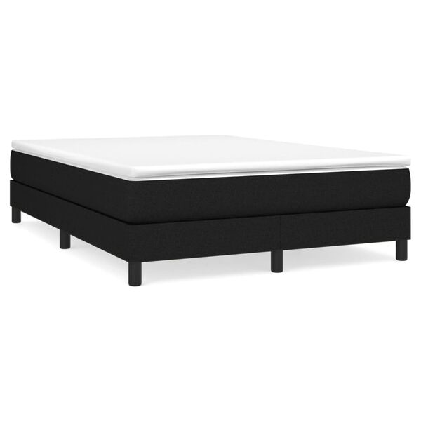 vidaXL Boxspringbett mit Matratze Schwarz 140x190 cm Stoff