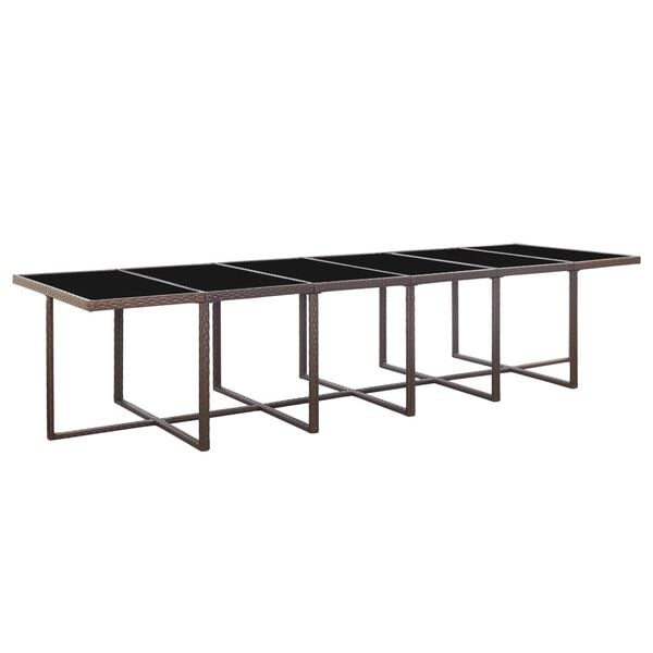 vidaXL 17-tlg. Garten-Essgruppe mit Auflagen Poly Rattan Braun