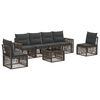 vidaXL Gartensofa-set 7 stk. Grau und Dunkelgrau Poly-Rattan